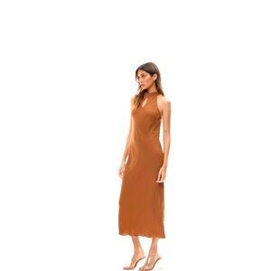 Young Fabulous & Broke Women Fever Choker Maxi Dress Mustard - Sz M